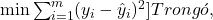 \text{min} \sum_{i=1}^m (y_i - \hat{y}_i)^2 ]Trong đó,