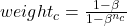 weight_c = \frac{1 - \beta}{1 - \beta^{n_c}}