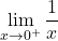\[\lim_{x \to 0^+} \frac{1}{x}\]