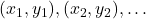 (x_1, y_1), (x_2, y_2), \dots