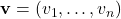 \mathbf{v} = (v_1,\dots,v_n)