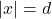 |x| = d