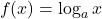 \[f(x) = \log_a x\]