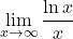 \[\lim_{x \to \infty} \frac{\ln x}{x}\]