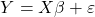 \[Y = X\beta + \varepsilon\]