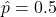 \hat{p} = 0.5