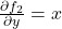 \frac{\partial f_2}{\partial y} = x